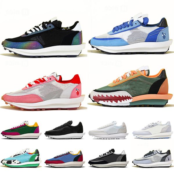 

2021 new waffle ldv women's and men's running shoes strangelove chunky dunky pegasus fashion nylon white sneakers