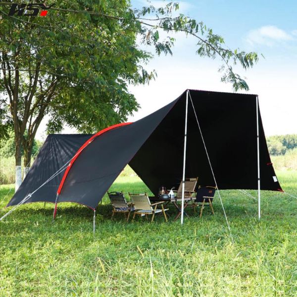 

tents and shelters 6*5.6m black awning galvanized with coated aluminum alloy pole super large size tarp/gazebo/sun shade tent/ sun shelter