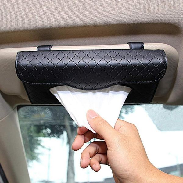 

car tissue box towel organizer pu leather visor type holder auto interior storage decoration for goods gift 2021 boxes & napkins