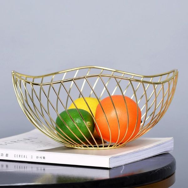 

storage baskets creative irregular deskfruit basket metal wire kitchen candy holder sundries organizer