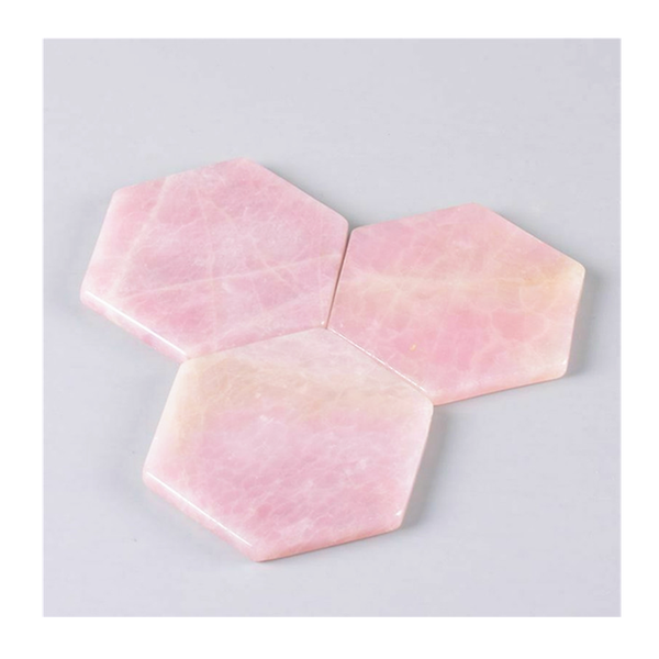 

rose quartz slice cup mat natural polished gemstone crystals healing stones for home decoration decorative objects & figurines