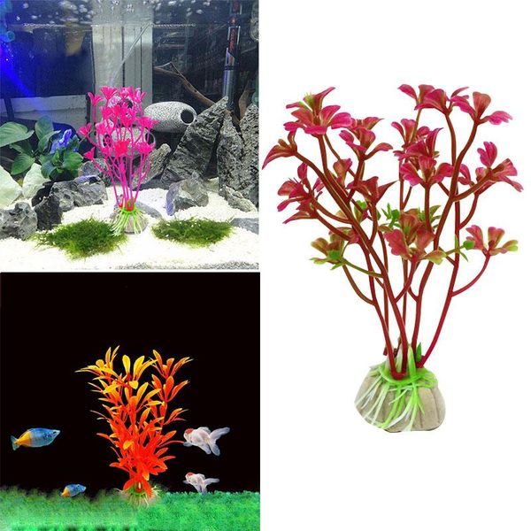 

decorations fish tank grass colorful plant decor ornament plastic artificial decoration water aquarium accessories eco-friendly 0114
