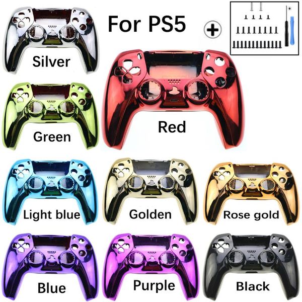 

game controllers & joysticks jcd 1set replacement shell diy housing case accessory for ps5 controller cover handle electroplating games acce
