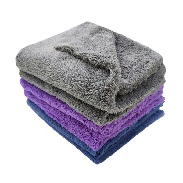 

car sponge 1pcs wash microfiber towel cleaning drying soft 40x40cm 550g/m2 cloth edgeless detailing waxing polishing u3n5