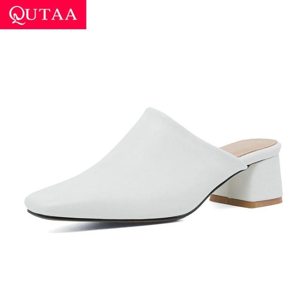 

square heel slingback sandals pu leather toe women slippers casual summer ladies pumps size 34-43, Black