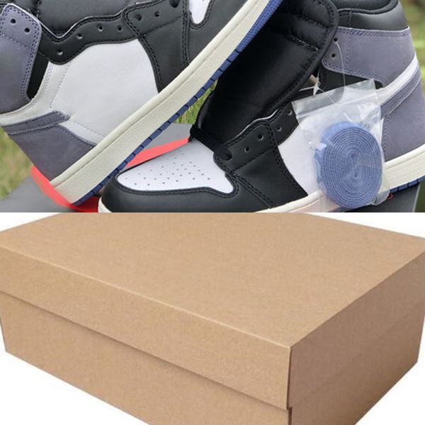 

1jpx genuine jumpman 1 men's basketball shoes black, white and grey color combination sports shoelaces shoebox full size 40 ---