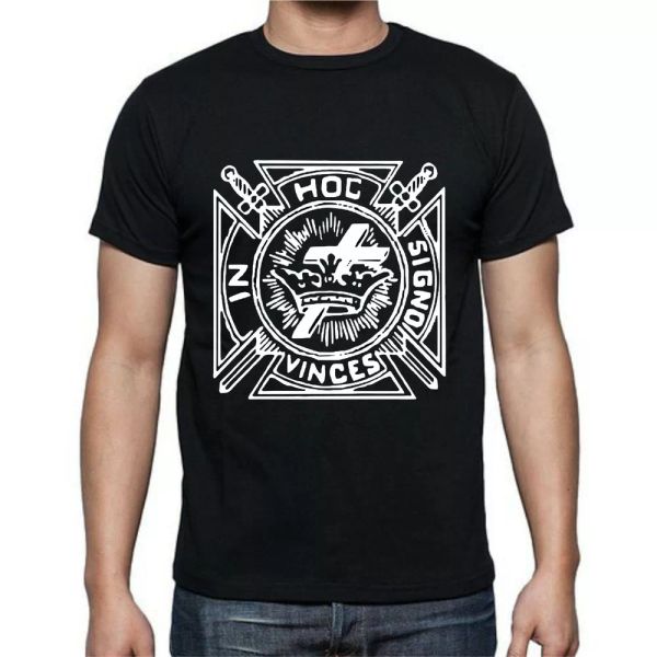 

in hoc signo vinces catholic cross crown king christ jesus t shirt tee, White;black