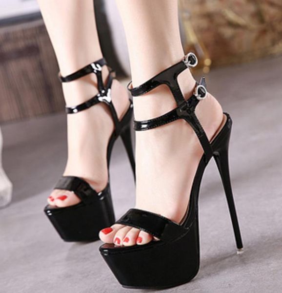 

waterproof super high heels party sandals sandalias mujer sapato feminino slides fashion women summer pumps shoes woman sa0065 dress, Black