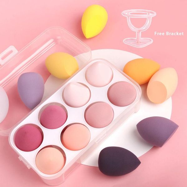 

sponges, applicators & cotton 8pcs makeup puff case beauty egg set blender gourd water drop colorful cushion cosmetic sponge tools wet and d