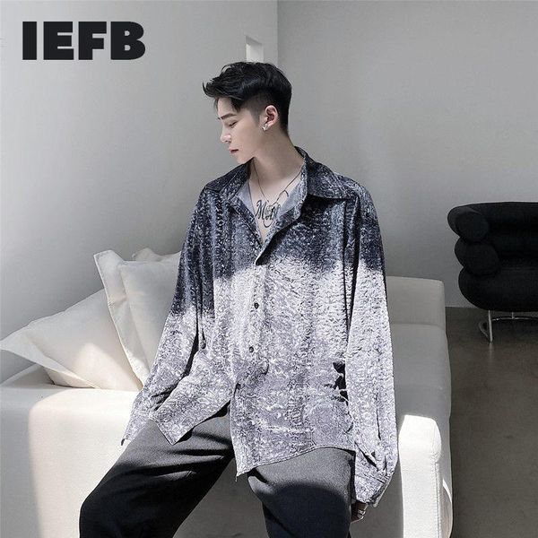 

men's oversize long sleeve shirts 2021 spring casual vintage print single breast blouse for male 9y5546, White;black