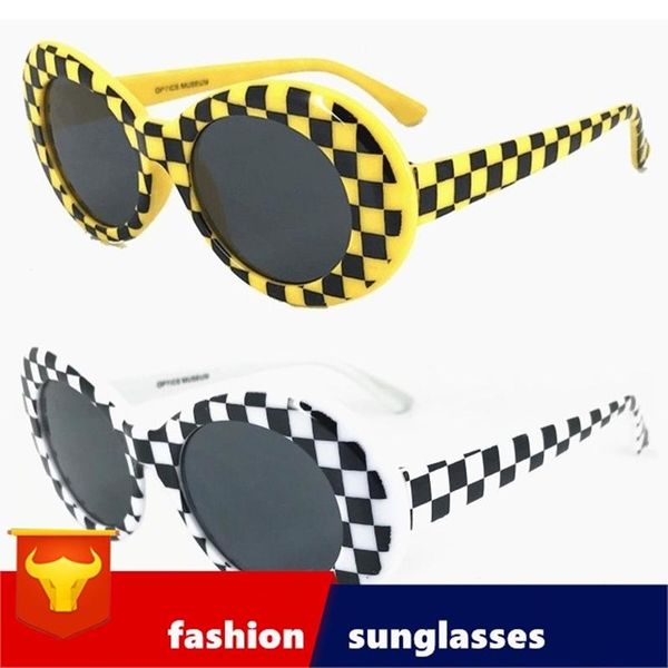 

women sunglasses men fashion glasses vintage oval lattice, White;black