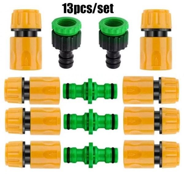 

13pcs plastic garden hose tap connector for join pipe tube double male connectors end quick connect watering equipments