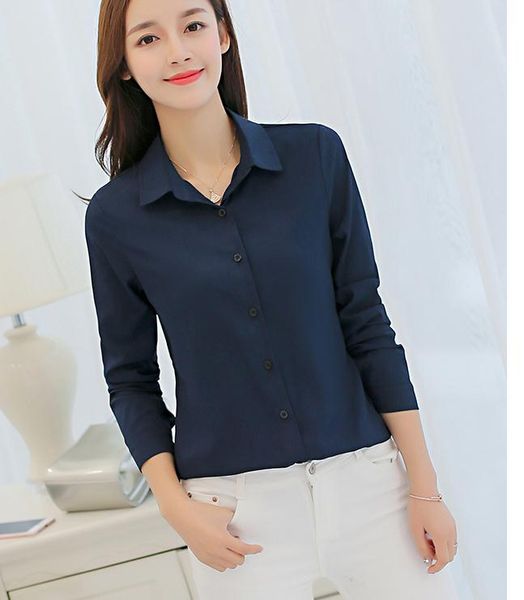 

2021 summer fashion long sleeve women's shirt@24, White