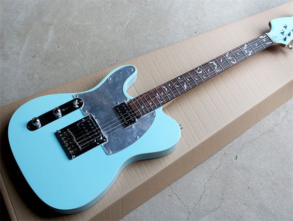 

flyoung tl left hand electric guitar fingerboard tree of life inlaid with sky blue body for left-handed