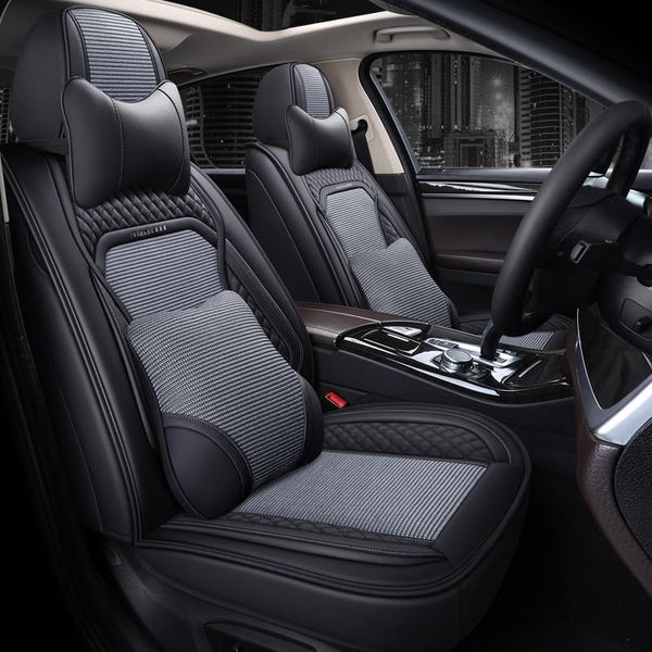 

arrivals full leather four seasons universal car cushion seat black cover covers