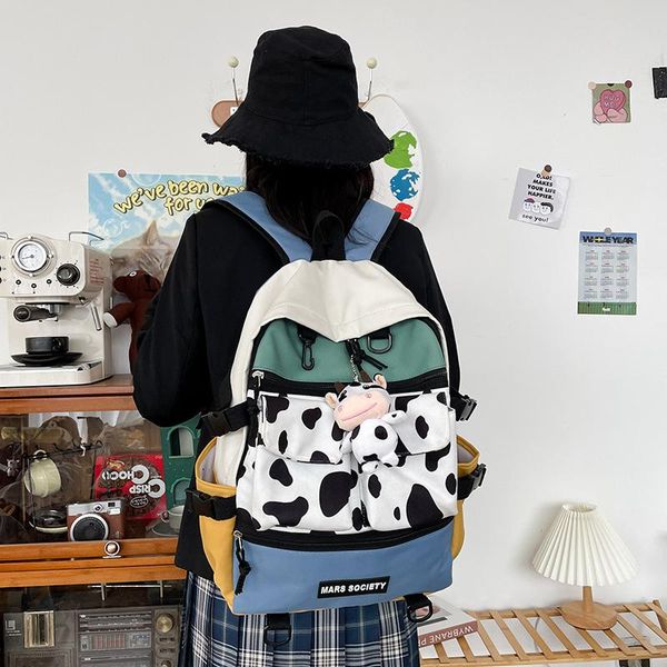 

backpack lovely women canvas cute large capacity multi pocket school bags for teenage girls mochilas
