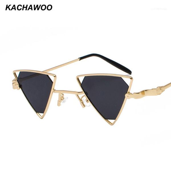 

kachawoo red triangle sunglasses men vintage metal gold small sun glasses for women summer beach accessories 2021 uv4001, White;black