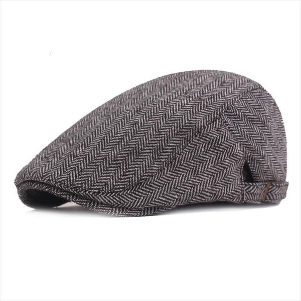 

mag style beret mens cotton herringbone caps middle aged and elderly hats autumn winter forward, Blue;gray