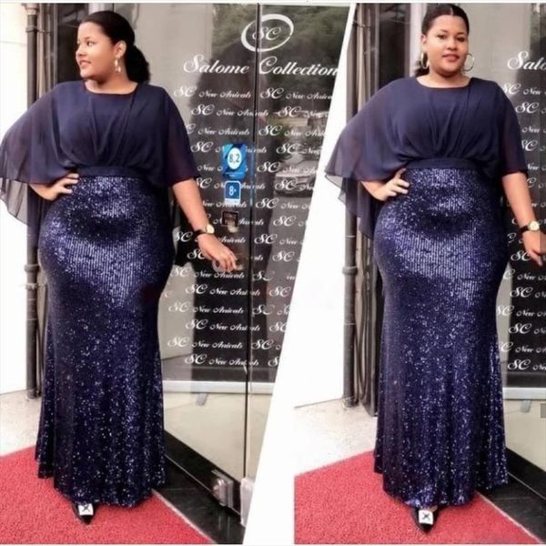 

evening party super women dress sequins wedding elegant vestiods cloak sleeves long vintage robe africaine, Black;gray