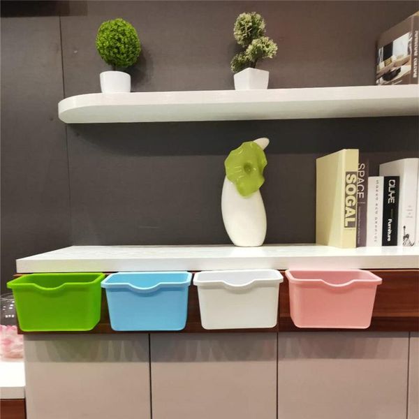 

waste bins sktn plastic basket hanging trash can bin garbage storage box deskkitchen holder cabinet door