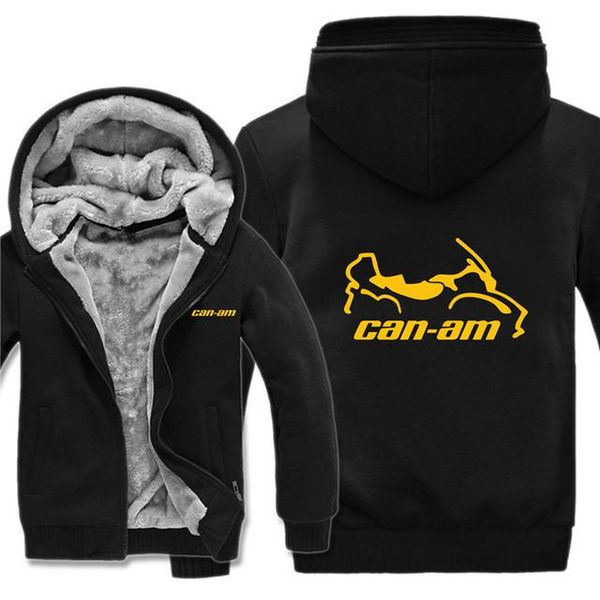 

men's hoodies & sweatshirts 2021 winter men's fashion brp can-am logo thicken hoodie jacket casual male warm fleeece harajuku hoody, Black