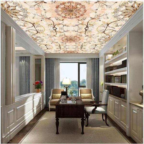 

wallpapers custom ceiling mural wallpaper 3d zenith european style stone tile marble pattern wall papers
