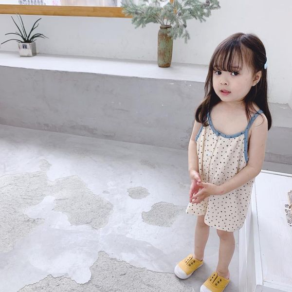 

jumpsuits summer sleeveless jumpsuit baby toddler overalls children's trousers clothes kids strap cotton pants for girls, Blue