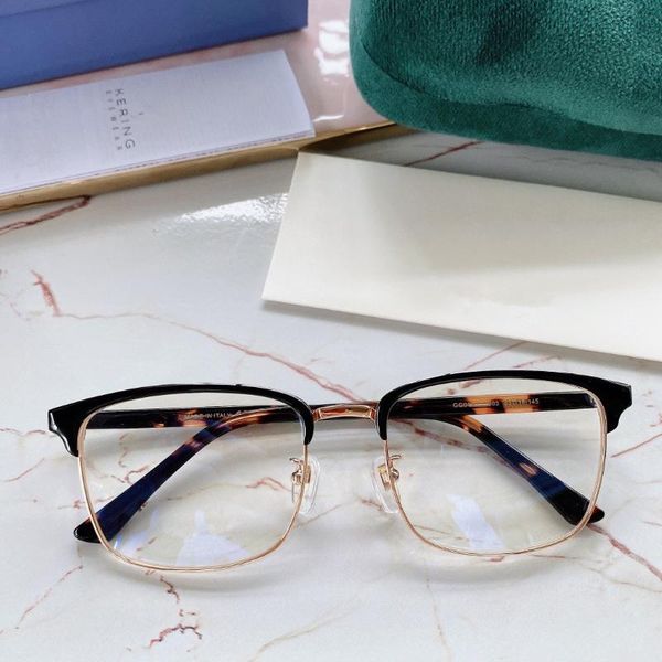 

fashion sunglasses frames 2021 women men titanium prescription optical 0130o vintage half frame blue light glasses, Black