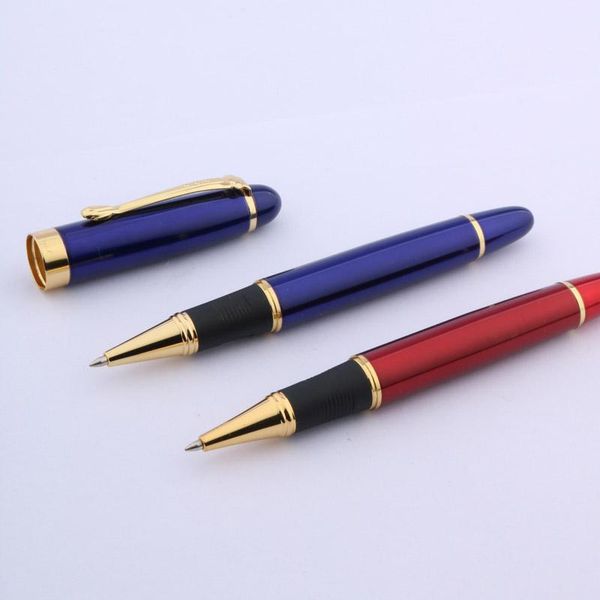 

ballpoint pens school classic write metal golden red gift rollerball pen, Blue;orange