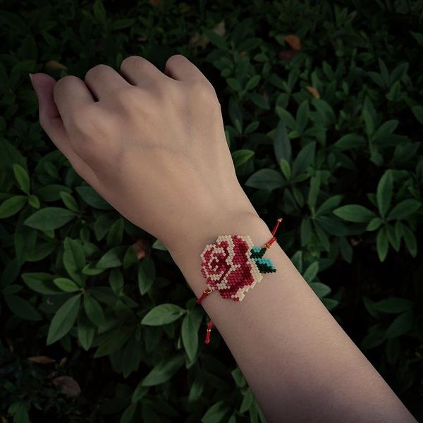 

charm bracelets fairywoo sweet flower bracelet handmade women collocation delicate drawstring miyuki bead jewelry bulk wholesale, Golden;silver