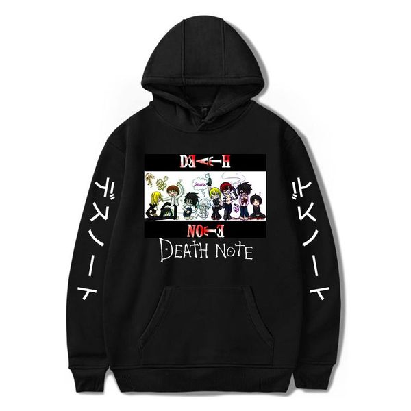 

men's hoodies & sweatshirts anime death note hoodie kawaii harajuku y2k streetwear sweatshirt undefined kpop women/man oversized unise, Black