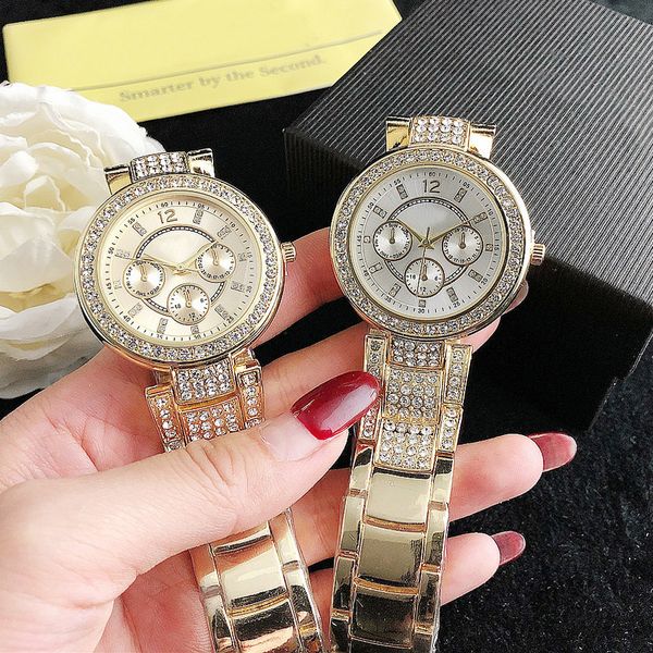

brand watches women girl crystal style metal steel band quartz wrist watch in 02, Slivery;brown