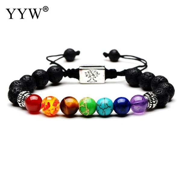 

link, chain yyw 2021 4 bright colors couples bracelet zinc alloy beaded for men women gift charm strand fashion jewelry, Black