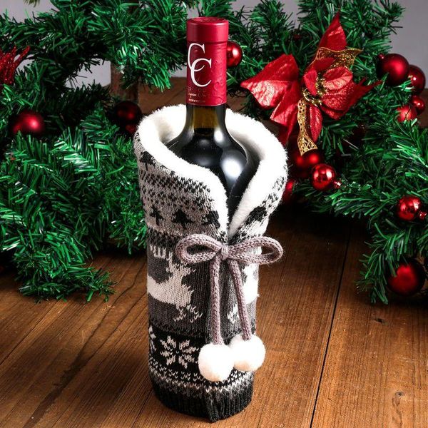 

christmas decorations wine set knitted el restaurant decoration home furnishing supplies