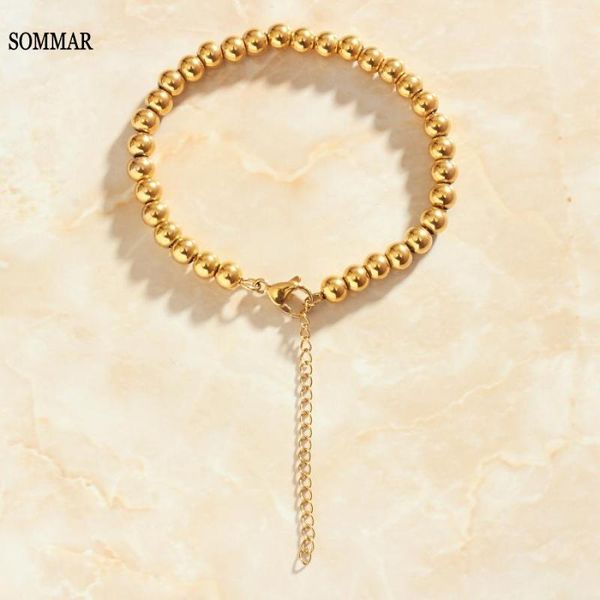 

link, chain sommar floating charms 18kgp gold filled 6mm 19.5+5cm bracelets bangles transfer bead friendship jewelry, Black