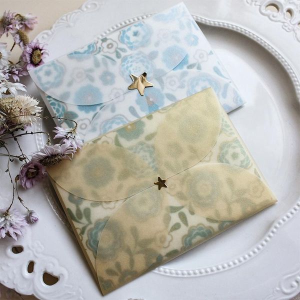 

bronzing gold retro pattern with souvenir message book handwritten card sulfuric acid paper transparent envelope gift wrap