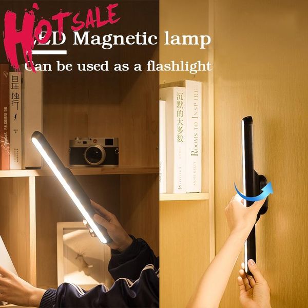 

dropship hanging magnetic wall lamp 16pcs led chargeable and eye-protect stepless dimming night lights