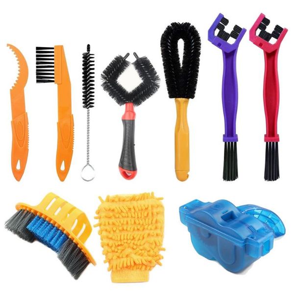 

tools 10 precision bicycle cleaning brush, including chain scrubber brush scrubbing kit