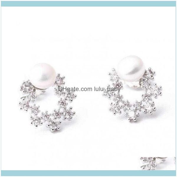 

charm jewelry2021 xuanpai korean inlaid with freshwater pearl earrings female fashion jewelry drop delivery 2021 thy2b, Golden