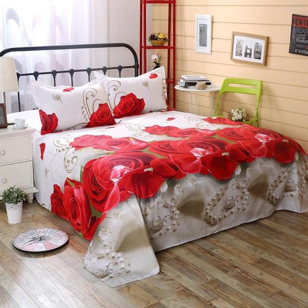 

sheets & sets 3 piece sheet set 3d printed polyester bedding flower design flat case