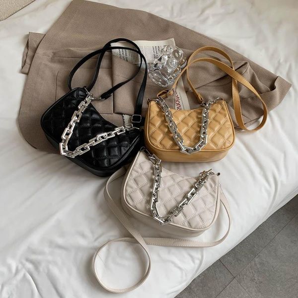 

evening bags thick chain embroidery design small pu leather underarm crossbody shoulder for beautiful women 2021 fashion ladies handbags