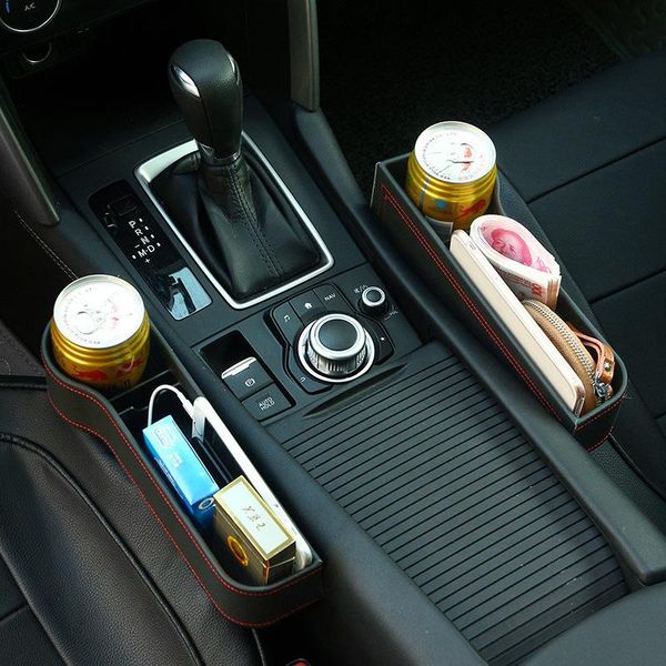 Organizador do carro Universal Seat Slot Storage Box Water Cup Solder para Sundries Mobile Wallet Acessórios Interiores Automóvel