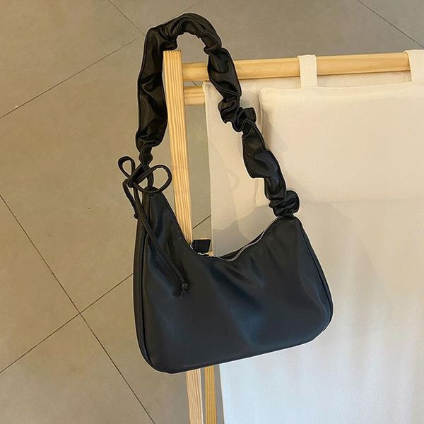 

vintage folds brand design crossbody bag for women 2021 trend simple luxury solid color handbag lady summer travel shoulder evening bags