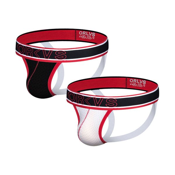 

underpants the high-quality goods fashion brand men's fun double thong gauze comrades t pants gay underwear, Black;white
