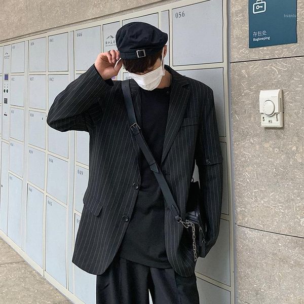 

product designer customized oversize pinstripe blazer with detachable sleeves men's suits & blazers, White;black