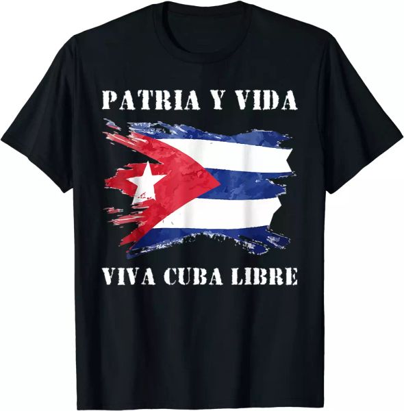 

viva cuba libre shirt patria y vida t-shirt size s to 5xl, White;black