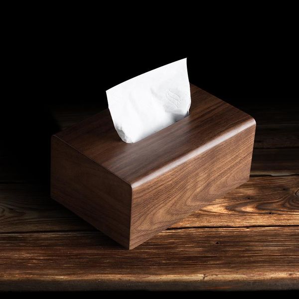 

black walnut tissue box light luxury wooden living room coffee table deskdrawer creative solid wood storage boxes & napkins