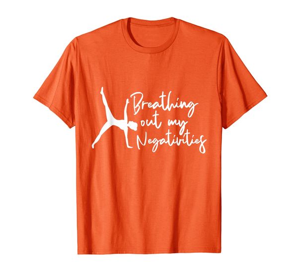 

yoga breathing out my negativity t-shirt, White;black
