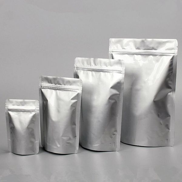 Sacchetto con cerniera in lamina di alluminio Stand Up Sacchetti per imballaggio alimentare Sacchetti richiudibili a prova di odore per snack caffè tè