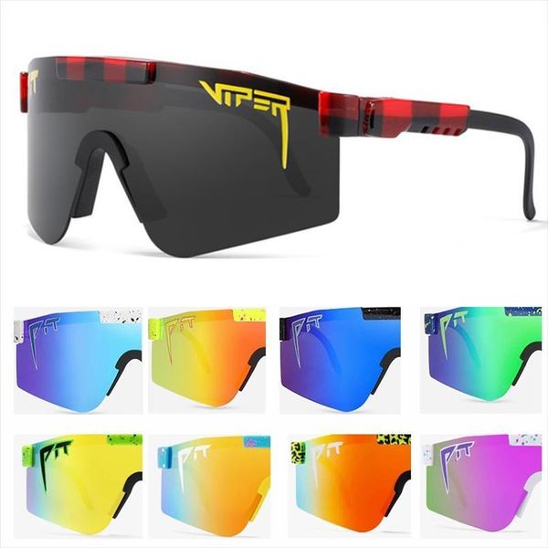 

oversized sun glasses polarized mirrored pink lens tr90 frame uv400 protection men sport pit viper oculos, White;black